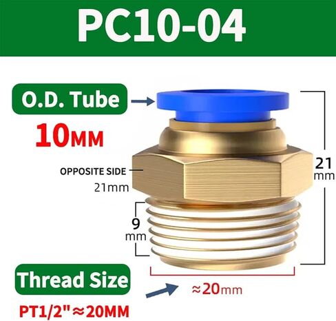 50PCS 4mm-12mm Tube to BSPT Male Thread Straight One Touch Air Pneumatic Pipe Fitting Quick Connector PC4-M5 PC6-01 PC8-02(PC6-03) in Saudi Arabia