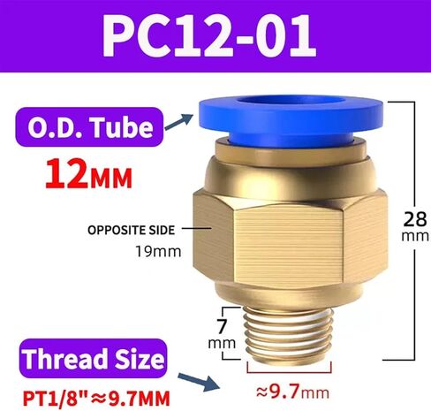 50PCS 4mm-12mm Tube to BSPT Male Thread Straight One Touch Air Pneumatic Pipe Fitting Quick Connector PC4-M5 PC6-01 PC8-02(PC6-03) in Saudi Arabia