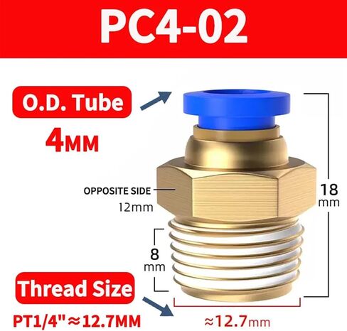 50PCS 4mm-12mm Tube to BSPT Male Thread Straight One Touch Air Pneumatic Pipe Fitting Quick Connector PC4-M5 PC6-01 PC8-02(PC6-03) in Saudi Arabia