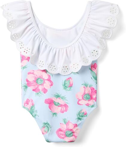 Janie and Jack Girls' Floral Eyelet One-Piece Swim (Toddler/Little Big Kid) in Saudi Arabia