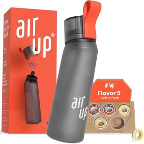 Air Up® Water Bottle (22 أوقية) للمدرسة ، الرياضة ، صالة الألعاب الرياضية | يتضمن 5 قرون الرائحة والقش | زجاجة بنكهة باللون الرمادي - أيضًا للأطفال ، الأولاد ، الفتيات | لا سعرات حرارية وخالية من السكر ومناسبة للكربنة in Kuwait