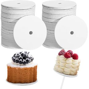 Honeydak 100 PCS Round Cake Pop Boards 2 inch Mini Cake Base Cardoards for Cupcakes Fastries Desserts Phassies Wedding in Kuwait