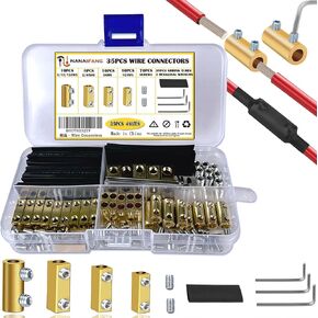 35pcs 4 ، 6 ، 8 ، 10awg موصلات سلكية ، محطة توصيل الأسلاك السريعة ، موصل سلك موصل الدائرة مع 70 مسامير ، 35 أنبوب تقليص الحرارة و 3 وجع ، للأجهزة المنزلية وصناعة الطاقة in Kuwait