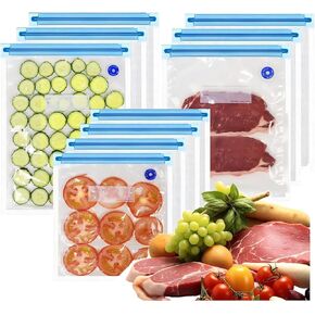 60 Pcs Reusable Vacuum Sealer Bags for Food, 3 Size BPA-Free Vacuum Storage Bags with Sealing Clips & Leak-Proof Design for Sous Vide Cooking, Freezer, Microwave Heating in Kuwait