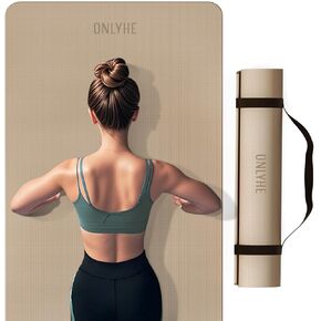 Yoga Mat Extra thick 8mm Exercise mat, Soft Lightweight TPE Fitness Mat with strap, High Elasticity, Anti-fatigue,non-slip mat for Women, Yoga, Camping, Travel, Gym & Outdoor | 72"L x 0.32"Th in Saudi Arabia