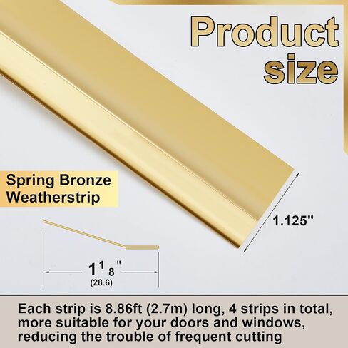 Zonon Spring Bronze WeathersTripping ، ختم معدني للأبواب أو النوافذ مع طفرات متزايدة (1.2 بوصة × 425.2 بوصة) in Saudi Arabia