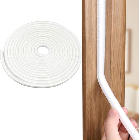 Weather Stripping Door Window Seal Strip 33 Ft, Selfadhesive Strong Adhesion, soundproofing, Draft Blocker, Dustproof, Suitable for Doors and Windows Cabinet Doors, 0.2 Inch Thick, White in Kuwait