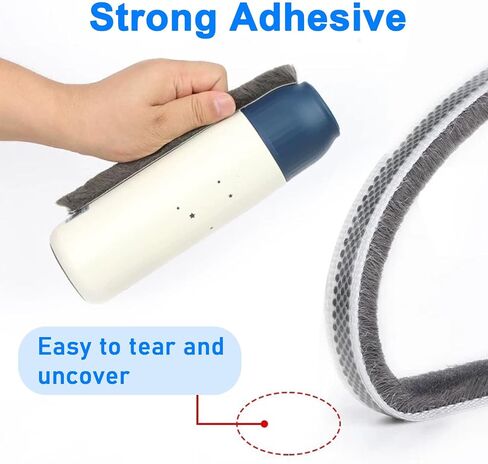 Weather Stripping Door Window Seal Strip 33 Ft, Selfadhesive Strong Adhesion, soundproofing, Draft Blocker, Dustproof, Suitable for Doors and Windows Cabinet Doors, 0.2 Inch Thick, White in Kuwait