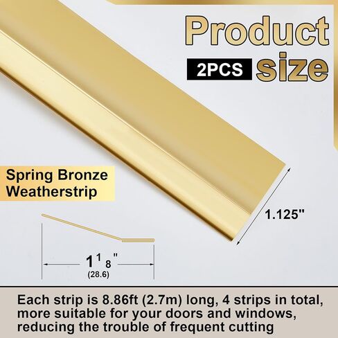 Zonon Spring Bronze WeathersTripping ، ختم معدني للأبواب أو النوافذ مع طفرات متزايدة (1.2 بوصة × 425.2 بوصة) in Saudi Arabia