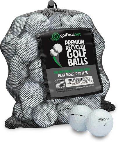 كرات الجولف المعاد تدويرها لـ Titleist Avx- الأداء المتميز تستخدم كرات الجولف Bulk 4A بالقرب من حالة النعناع- تشمل حقيبة شبكة- (24-48) ، أبيض in Kuwait