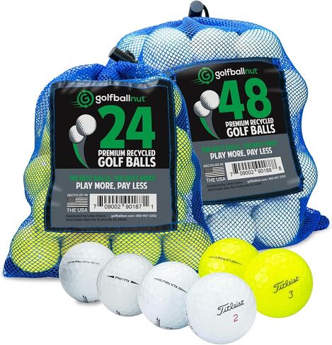 كرات الجولف المعاد تدويرها لـ Titleist Avx- الأداء المتميز تستخدم كرات الجولف Bulk 4A بالقرب من حالة النعناع- تشمل حقيبة شبكة- (24-48) ، أبيض in Kuwait