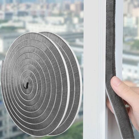 Weather Stripping Door Window Seal Strip 33 Ft, Selfadhesive Strong Adhesion, soundproofing, Draft Blocker, Dustproof, Suitable for Doors and Windows Cabinet Doors, 0.2 Inch Thick, White in Kuwait