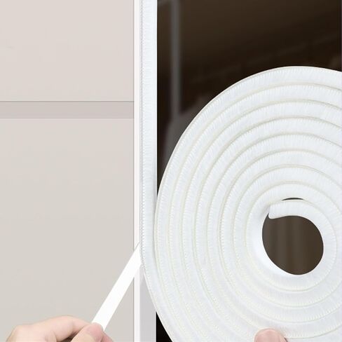 Weather Stripping Door Window Seal Strip 33 Ft, Selfadhesive Strong Adhesion, soundproofing, Draft Blocker, Dustproof, Suitable for Doors and Windows Cabinet Doors, 0.2 Inch Thick, White in Kuwait