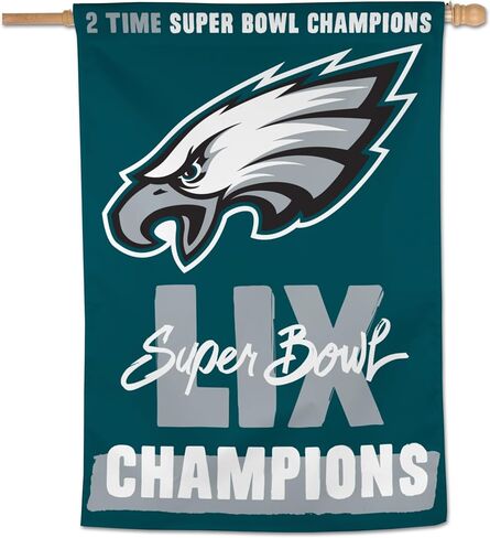 WinCraft Philadelphia Eagles Two-Time Super Bowl Champions 28" x 40" Single-Sided Vertical Banner in Saudi Arabia