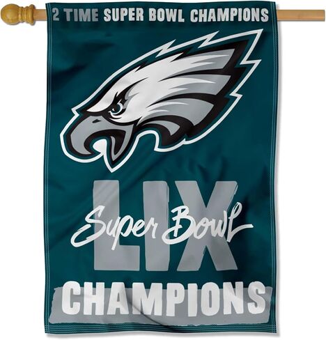 WinCraft Philadelphia Eagles Two-Time Super Bowl Champions 28" x 40" Single-Sided Vertical Banner in Saudi Arabia