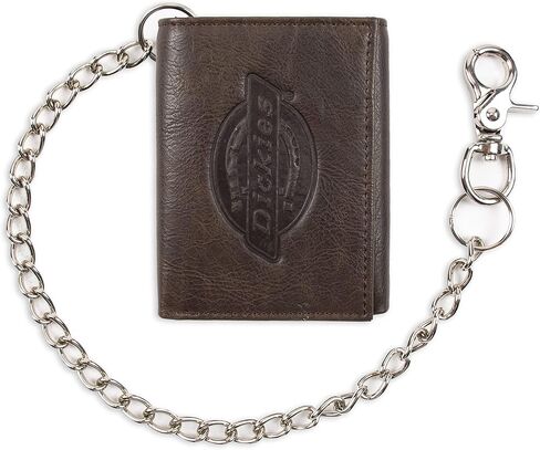 Dickies Men's Compact Leather Trifold Chain Wallet-Clear Id Window, Credit Card Slots in Saudi Arabia