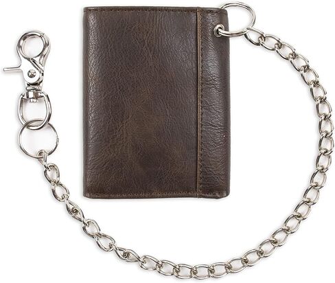 Dickies Men's Compact Leather Trifold Chain Wallet-Clear Id Window, Credit Card Slots in Saudi Arabia