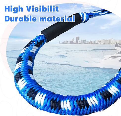 4 PCS BOTH BUTH BUNGEE LINES ، 4 أقدام حبل إرساء للالتحام يمتد إلى 6 أقدام ، وملحقات القوارب الخطية الربقية حبال الرصيف PWC للقوارب (الأزرق والأبيض) in Kuwait