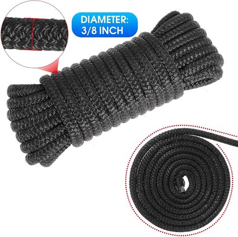خطوط رصيف القارب 2 حزمة 3/8 "× 20 قدمًا خطوط قارب من النايلون بحبل بحري للقوارب لخطوط قارب الحبل المصد مزدوجة لترسيخ خطوط الرصيف قفص الاتهام in Kuwait