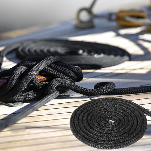 خطوط رصيف القارب 2 حزمة 3/8 "× 20 قدمًا خطوط قارب من النايلون بحبل بحري للقوارب لخطوط قارب الحبل المصد مزدوجة لترسيخ خطوط الرصيف قفص الاتهام in Kuwait
