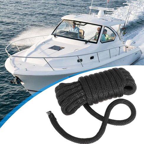 خطوط رصيف القارب 2 حزمة 3/8 "× 20 قدمًا خطوط قارب من النايلون بحبل بحري للقوارب لخطوط قارب الحبل المصد مزدوجة لترسيخ خطوط الرصيف قفص الاتهام in Kuwait