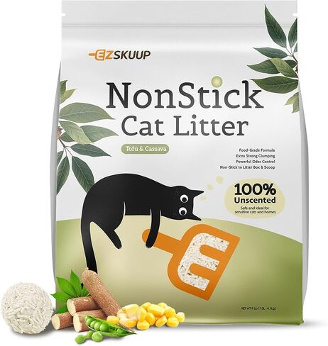 فضلات القط القوي غير القصوى ، والتحكم في الرائحة النباتية Tofu Cat Sterter + الفضلات المختلطة الكاسافا ، والغبار المنخفض السهل الغبار ، واللون الفاتح للتتبع الصحي ، والتعقب المنخفض ، 9 رطل ، in Kuwait
