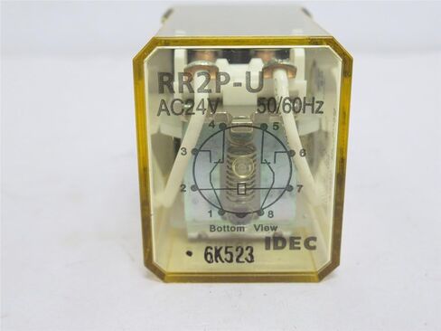 IDEC RR2P-U-AC24V 2 Poles DPDT, 24 VAC Coil, 50/60 HZ, 8 PIN Terminal, Plain Style, Power Relay, RR Series, Rugged Industrial 10 AMP in Saudi Arabia