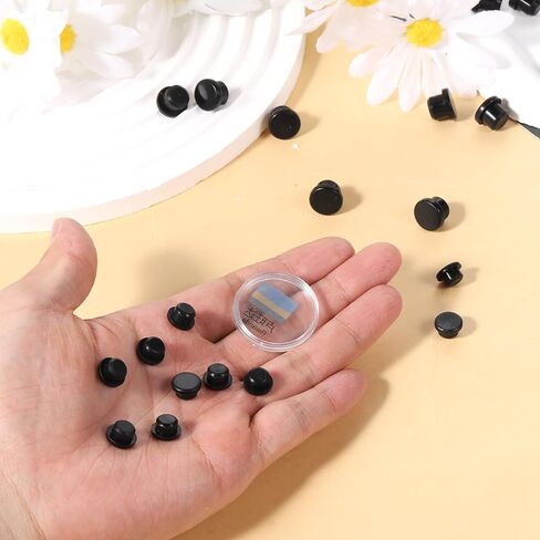 5 Sizes 50 Pcs Silicone Hole Plug Black Rubber Waterproof Hole End Covers Round Rubber Panel Seal Cover Flush Type Panel Plugs for Bottles Pipes Flower Pots in Saudi Arabia