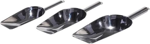 1pcs أخذ عينات من الفولاذ المقاوم للصدأ عينات ملعقة المجرفة مختلفة حجم الجليد متعدد الأغراض (قاع مسطح 25 سم) in Kuwait