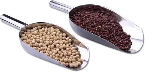 1pcs أخذ عينات من الفولاذ المقاوم للصدأ عينات ملعقة المجرفة مختلفة حجم الجليد متعدد الأغراض (قاع مسطح 25 سم) in Kuwait