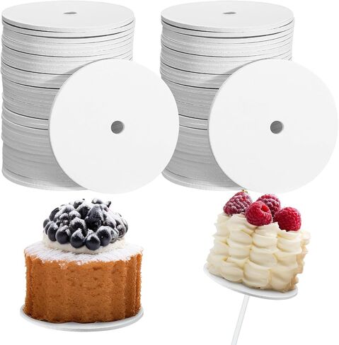 Honeydak 100 Pcs Round Cake Pop Boards 2 Inch Mini Cake Base Cardboards for Cupcakes Pastries Desserts Parties Wedding in Saudi Arabia