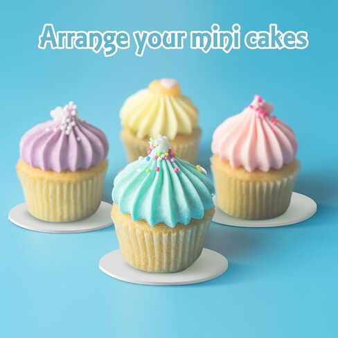 Honeydak 100 Pcs Round Cake Pop Boards 2 Inch Mini Cake Base Cardboards for Cupcakes Pastries Desserts Parties Wedding in Saudi Arabia