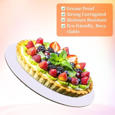 50pcs 10 بوصة ألواح كعكة دائرية أبيض مقاوم للكعكة من الورق المقوى من الورق المقوى القابل للتصرف لوحات الأطباق لوحات صينية صينية الحامل للحلويات DIY عيد ميلاد in Saudi Arabia