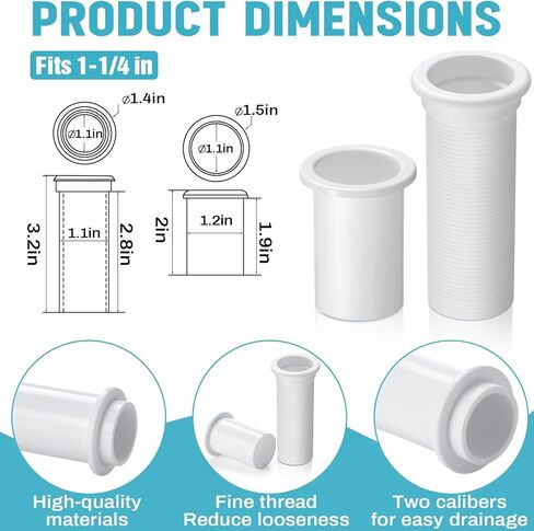 2 Sets Adjustable Splashwell Drain Pipe Fits 1-1/4 in Opening Plastic Livewell Overflow Drain Pipe for Boat Water Marine Splashwell Livewell Overflow Transom Installation in Saudi Arabia