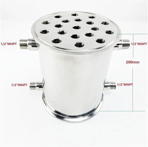Dephlegmmator المكثف 6 "(154mm) OD166.7 ، Dephlegmator الصحية 1/2" ، الارتجاع ، مكثف التقطير ، 19 أنابيب في الداخل ، ID16mm ، Lenght 200mm ، SS304 in Saudi Arabia