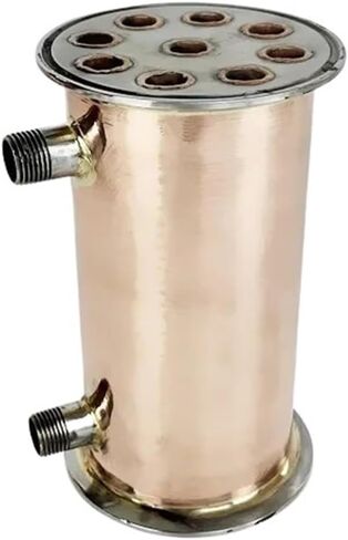 Dephlegmator المكثف 4 "OD119MM Dephlegmator مع 1/2" ذكور ، lenght 200mm ، 9 أنابيب داخل المعرف 12 مم ، مكثف النحاس للتقطير in Saudi Arabia