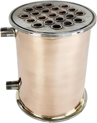 Condenser Dephlegmator 6" OD167mm Copper Dephlegmator with 1/2" Male Thread, Lenght 200mm,21 Pipes Inside ID 12mm,Copper Condenser for Distillation in Saudi Arabia