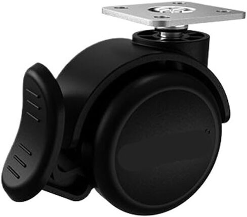 5 قطع/الكثير من 2 بوصة أثاث عجلات العجلة المسمار العجلة سوداء الفرامل وملحقات عجلة كرسي المكتب (M8- مع الفرامل) in Kuwait