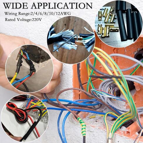 35pcs 4 ، 6 ، 8 ، 10awg موصلات سلكية ، محطة توصيل الأسلاك السريعة ، موصل سلك موصل الدائرة مع 70 مسامير ، 35 أنبوب تقليص الحرارة و 3 وجع ، للأجهزة المنزلية وصناعة الطاقة in Kuwait