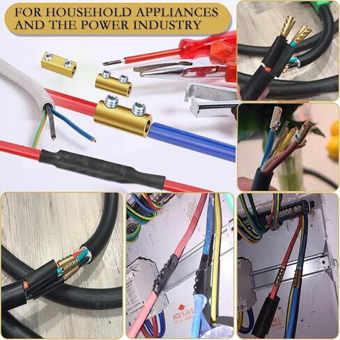 35pcs 4 ، 6 ، 8 ، 10awg موصلات سلكية ، محطة توصيل الأسلاك السريعة ، موصل سلك موصل الدائرة مع 70 مسامير ، 35 أنبوب تقليص الحرارة و 3 وجع ، للأجهزة المنزلية وصناعة الطاقة in Kuwait