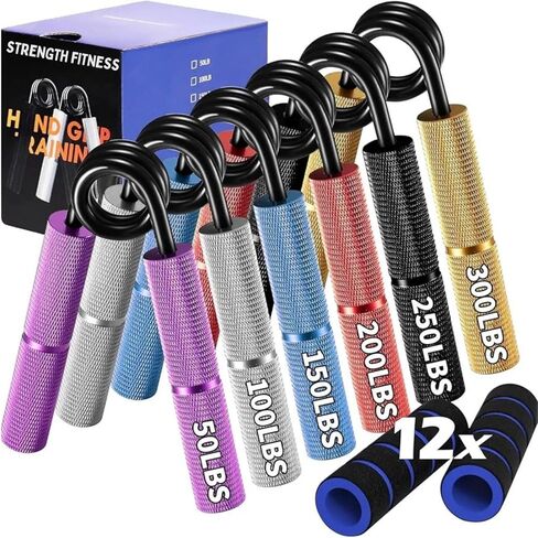 Grip Strength Trainer Set – 6 Pack Adjustable Hand Grippers with Non-slip Handles for Forearm,Wrist,Finger Strength-Strengthener Kit for Fitness,Rehab and Athletes in Saudi Arabia