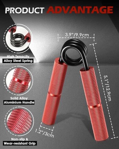 Grip Strength Trainer Set – 6 Pack Adjustable Hand Grippers with Non-slip Handles for Forearm,Wrist,Finger Strength-Strengthener Kit for Fitness,Rehab and Athletes in Saudi Arabia