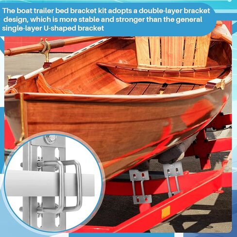 2 مجموعات 8 بوصة قوس قارب BANK BUNK ، مجلفن u double u bolt دوارة أعلى قوسين بطابقين ل 1.5 "× 3" ، 2 "× 3" ، 3 "× 3" مقطورة القوارب مقطورة ، قوارب مقطورة Bunk Bunk Brackets in Saudi Arabia