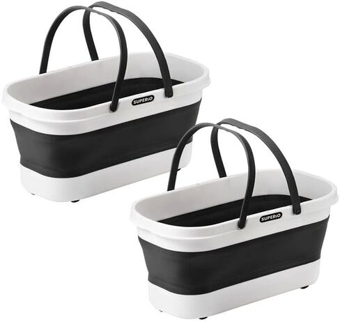 Superio Fold N' Go Mop Bucket with Wheels - Collapsible Cleaning Bucket, 10L, Portable Water Pail for Home, Car, and Outdoor Use in Saudi Arabia