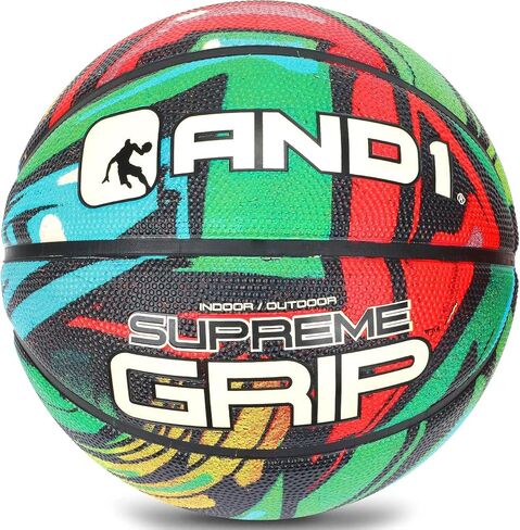 و 1 Supreme Grip Rubber Basketball: الحجم الرسمي للحجم 7 (29.5 بوصة) - كرة شارع Deep Channel Construction ، مصنوعة لألعاب كرة السلة الخارجية الداخلية في الهواء الطلق in Saudi Arabia
