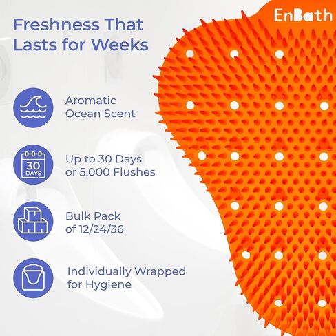 مزيل الروائح الكريال من شاشة البولية لحمام الرجال (36 عبوة) حارس رش معطر مع شعيرات طويلة ، شاشات مبولة مضادة للبقع مع رائحة دائمة - 12 محيط ، 12 ليمون ، 12 رائحة برتقالية in Kuwait