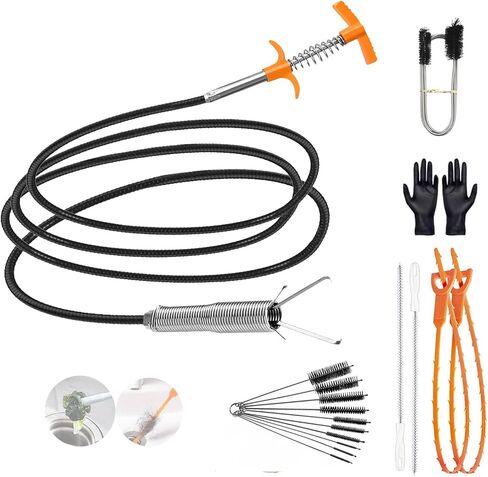 79 بوصة الصرف مصرف ثعبان الشعر مزيل تسد ، مرنة مغسلة مرنة صرف الأفعى مجموعة الأدوات ، ثعبان السباكة للمرحاض دش المطبخ الحمام حوض مسدود إزالة الشعر in Kuwait