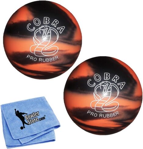 EPCO Duckpin Bowling Ball - Cobra Pro Rubber - Orange & Black (5 inch- 3lbs. 10oz.) - 2 Balls in Saudi Arabia