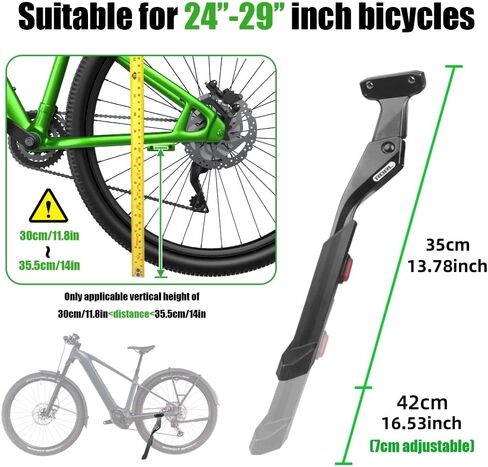 RBRL BIKE KICKSTAND ، 18 ملم تباعد الثقب حامل دراجة قابل للتعديل ، سبيكة الألومنيوم ، حامل للدراجات غير المنقولة ، قابلة للتعديل للدراجة الجبلية 24-29 بوصة ، دراجة الطريق ، الدراجة الإلكترونية in Kuwait