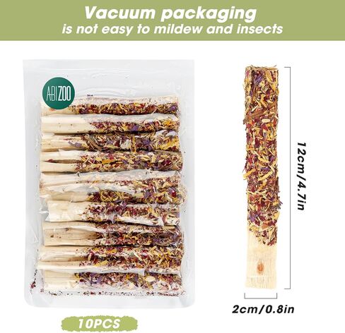 Abizoo Sweet Bamboo Rabbit Chew Sticks Treats and Toys 8Pcs Natural Hay with Forget-Me-Not Lavender for Guinea Pig Chinchilla Dental Care in Saudi Arabia